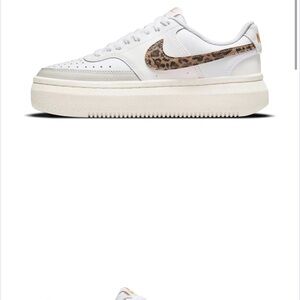 Nike Women's White and Leopard Print Sneakers
